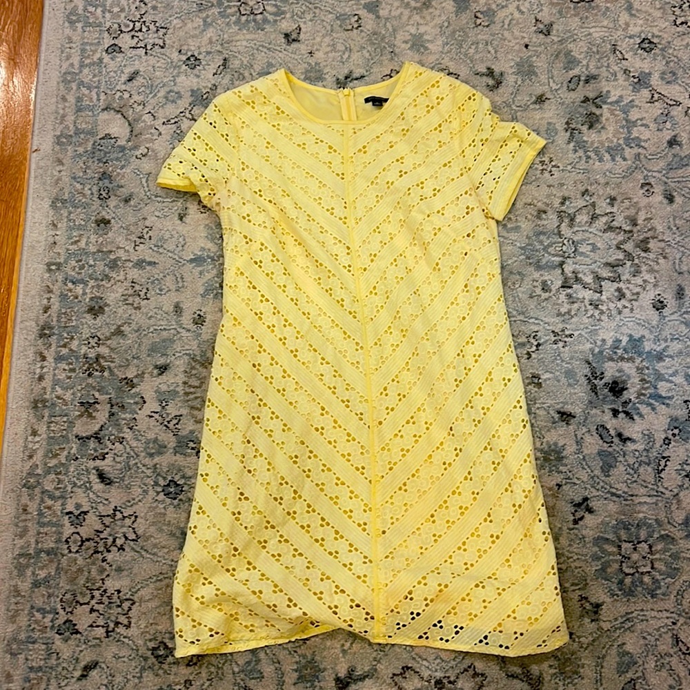 Ann Taylor yellow linen short dress.